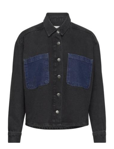 Objbeate Ls Denim Shirt E Aw Fair 23 Tops Shirts Long-sleeved Black Ob...