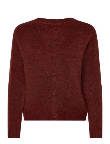 Vijamina Over L/S Knit Cardigan-Noos Tops Knitwear Cardigans Red Vila