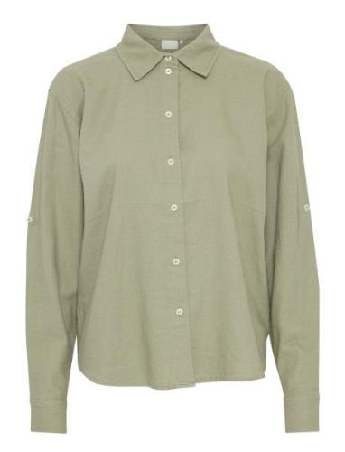 Ihlino Sh2 Tops Shirts Long-sleeved Khaki Green ICHI