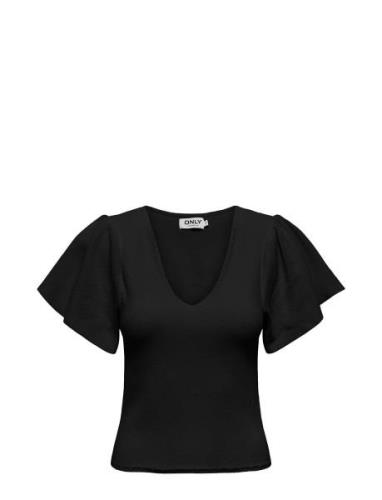 Onlkendra Ss V-Neck Knt Tops Blouses Short-sleeved Black ONLY