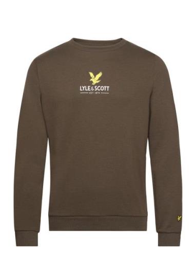 Eagle Logo Sweatshirt Tops Sweat-shirts & Hoodies Sweat-shirts Khaki G...