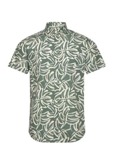 Jorlafayette Aop Shirt Ss Ln Tops Shirts Short-sleeved Green Jack & J ...