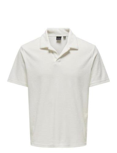 Onsdeniz Reg Terry Ss Polo Cs Tops Polos Short-sleeved White ONLY & SO...