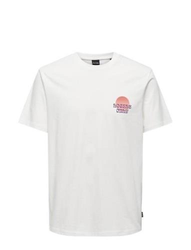 Onskye Reg Photo Ss Tee Tops T-shirts Short-sleeved White ONLY & SONS