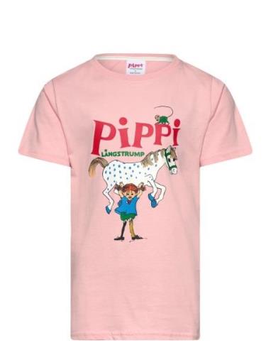 Pippi T-Shirt Tops T-shirts Short-sleeved Pink Martinex