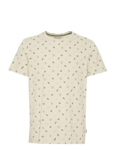 Tee Tops T-shirts Short-sleeved Cream Blend