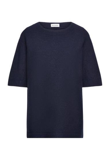 Maalaus Solid Boiled Wool Tops Knitwear Jumpers Navy Marimekko