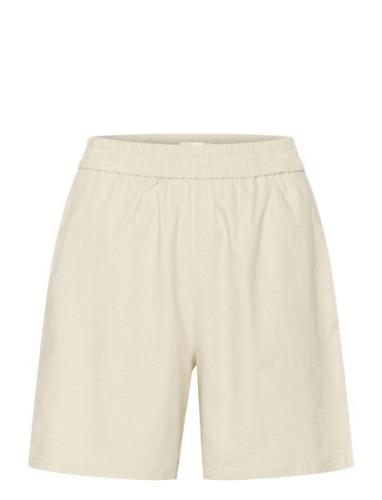 Lizagz Linen Hw Shorts Bottoms Shorts Casual Shorts Cream Gestuz