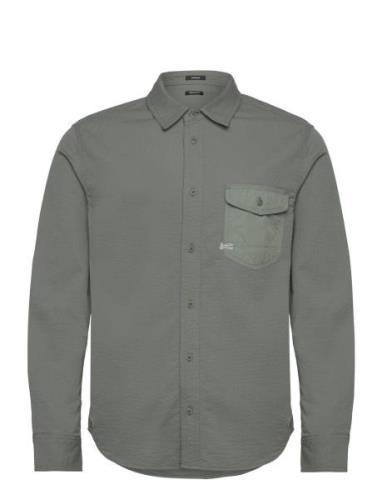 Worker Reg Shirt Tops Shirts Casual Khaki Green Denham