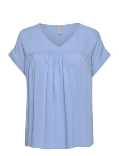 Sc-Radia Tops Blouses Short-sleeved Blue Soyaconcept