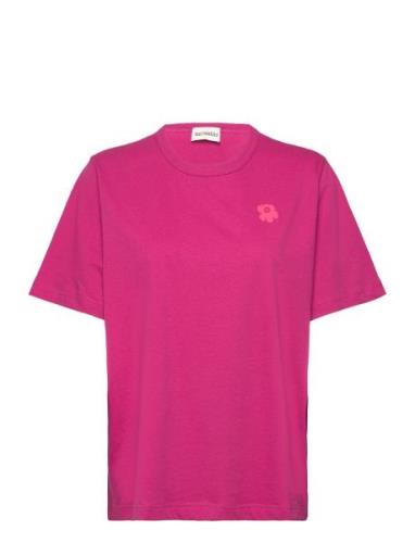 Erna Unikko Placement Tops T-shirts & Tops Short-sleeved Pink Marimekk...