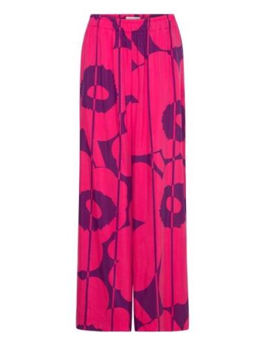 Oanet Vesi Unikko Bottoms Trousers Wide Leg Pink Marimekko