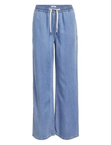 Objframe Mw Pants 132 Bottoms Trousers Wide Leg Blue Object