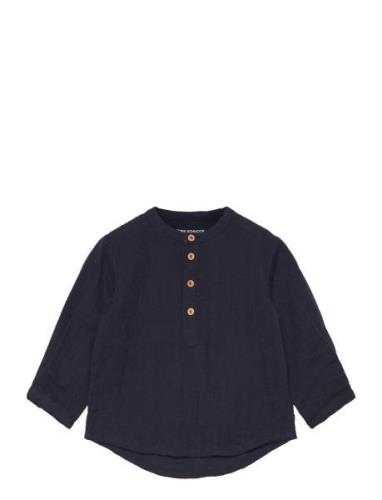 Shirt Tops Shirts Long-sleeved Shirts Navy Sofie Schnoor Baby And Kids