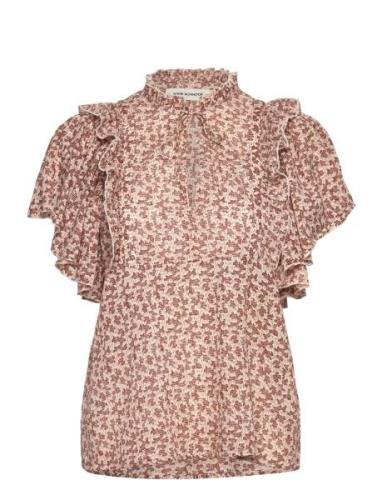 Blouse Tops Blouses Short-sleeved Brown Sofie Schnoor