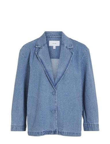 Vikiano L/S Denim Blazer Lbd/R Blazers Single Breasted Blazers Blue Vi...