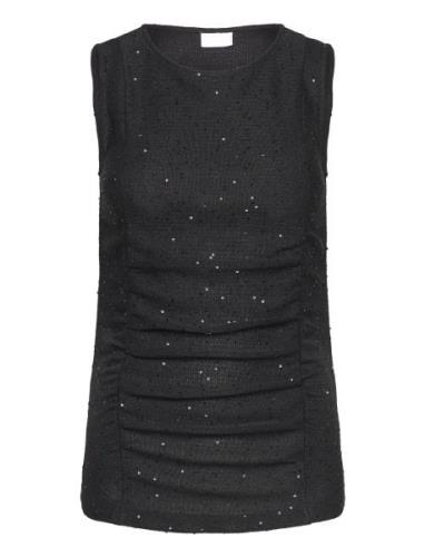 2Nd Zainero - Night Time Shimmer Tops Blouses Sleeveless Black 2NDDAY