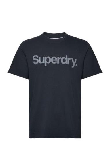 Core Logo City Loose Tee Tops T-shirts Short-sleeved Navy Superdry