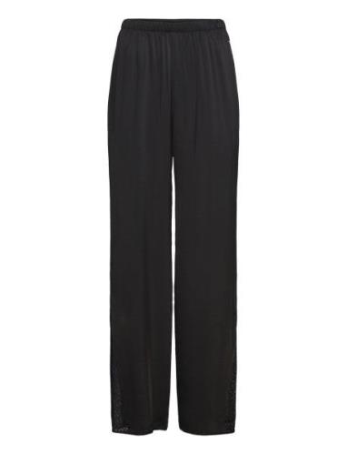 Feminine_Pants Bottoms Trousers Wide Leg Black BOSS