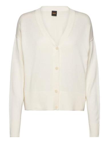 C_Feda Tops Knitwear Cardigans Cream BOSS