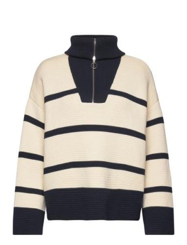 Breton Half Zip Knit Tops Knitwear Jumpers Cream GANT