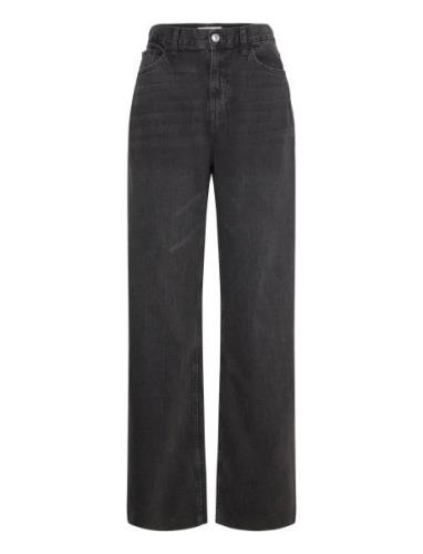 High-Waist Wideleg Jeans Bottoms Jeans Wide Grey Mango