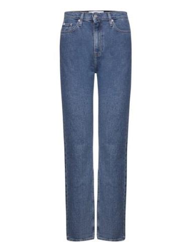 High Rise Straight Bottoms Jeans Straight-regular Blue Calvin Klein Je...