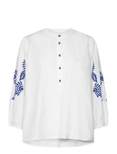 Faithll Blouse Ls Tops Blouses Short-sleeved White Lollys Laundry