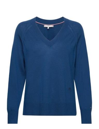 Md Merino Wool V-Nk Sweater Tops Knitwear Jumpers Navy Tommy Hilfiger