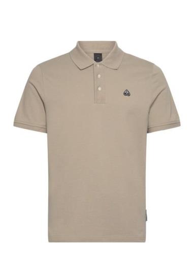 Pique Polo Tops Polos Short-sleeved Beige Moose Knuckles