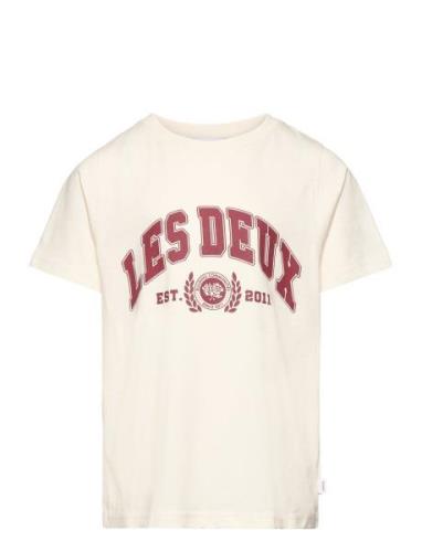 University T-Shirt Kids Tops T-shirts Short-sleeved Cream Les Deux