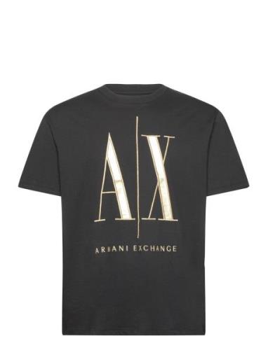 T-Shirt Tops T-shirts Short-sleeved Black Armani Exchange