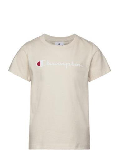 Ss Tee Sport T-shirts Short-sleeved Beige Champion