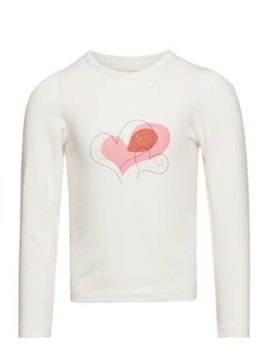 T-Shirt Ls Tops T-shirts Long-sleeved T-shirts White Creamie