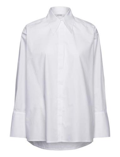 Big Collar Blouse Tops Shirts Long-sleeved White IVY OAK