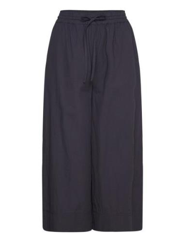 Storie Pants Poplin Bottoms Trousers Wide Leg Navy Moshi Moshi Mind