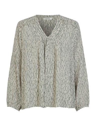 Madaryl Tops Blouses Long-sleeved Khaki Green Masai