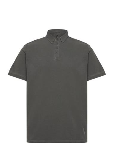 Landon Cotton Pique Polo Ss Tops Polos Short-sleeved Grey Fat Moose