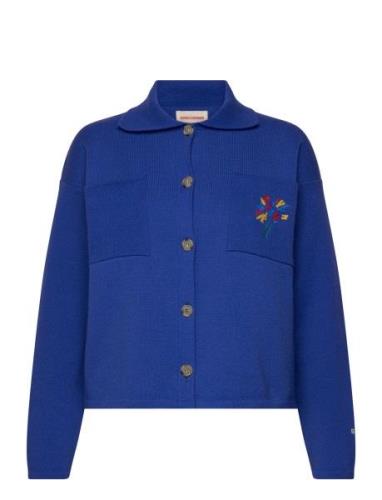 Collar Butt D Cardigan Tops Knitwear Cardigans Blue Bobo Choses