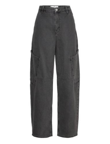 Mid-Rise Slouchy Cargo Jeans Bottoms Jeans Wide Grey Mango