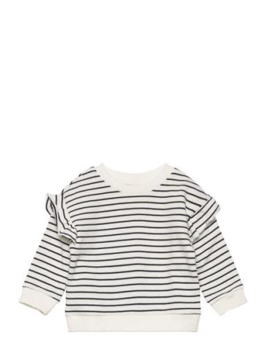 Ruffled Striped Sweatshirt Tops Sweat-shirts & Hoodies Sweat-shirts Mu...