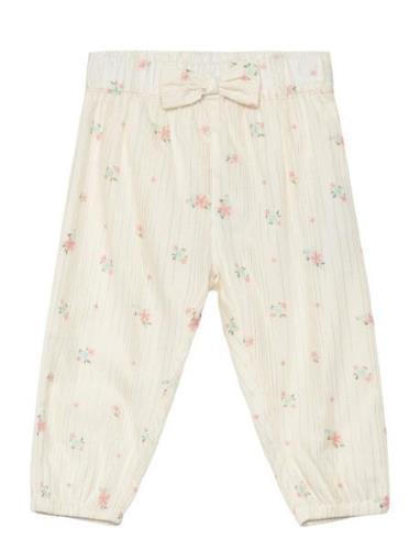 Pants Aop W. Lining Bottoms Leggings Cream Minymo