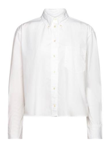 Rel Cropped Shirt Tops Shirts Long-sleeved White GANT