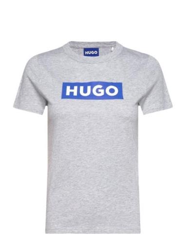 Classic Tee_B Tops T-shirts & Tops Short-sleeved Grey HUGO BLUE