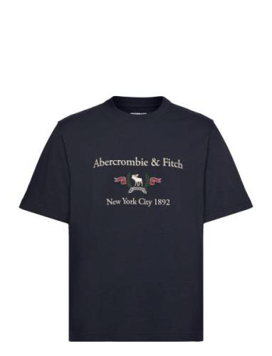 Anf Mens Graphics Tops T-shirts Short-sleeved Blue Abercrombie & Fitch