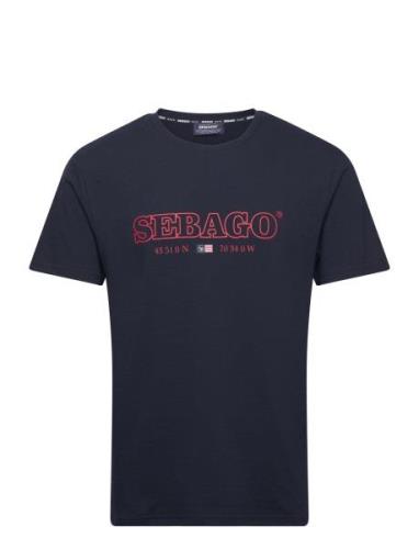 Performance Tee Tops T-shirts Short-sleeved Navy Sebago