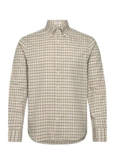 Reg Archive Oxford Check Shirt Tops Shirts Casual Beige GANT