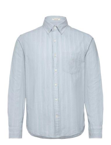 Reg Archive Oxford Stripe Shirt Tops Shirts Casual Blue GANT