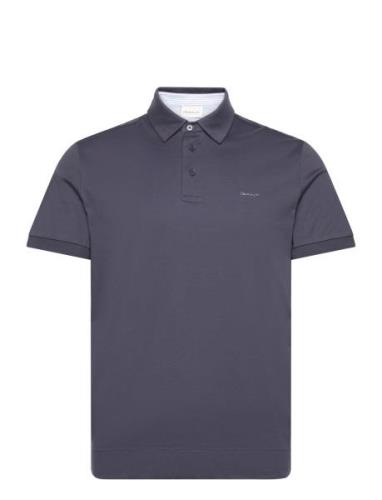 Mercerized Jersey Ss Rugger Tops Polos Short-sleeved Blue GANT