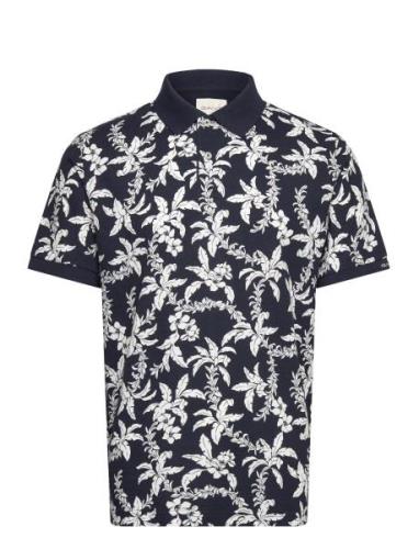 Palm Lei Print Ss Polo Tops Polos Short-sleeved Navy GANT